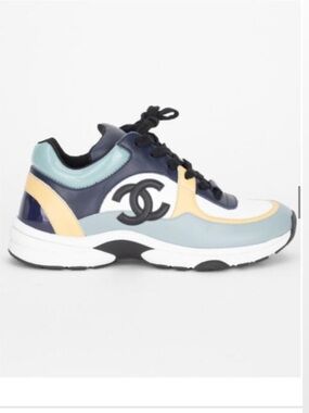 CHANEL CC Logo Multicolor Leather Sneakers Trainers 37.5 New With Tags